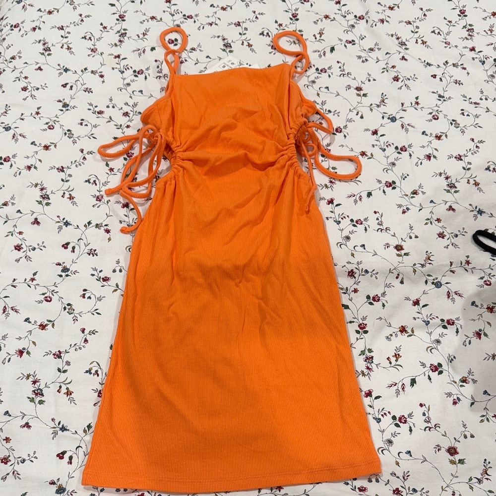 Zara Vibrant Orange Strap Dress